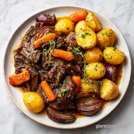 garlic herb crockpot beef pot roast