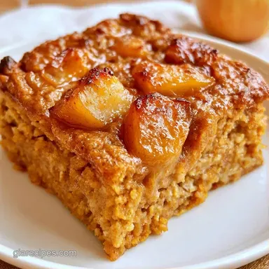 Apple Pumpkin Baked Oatmeal Meal Prep Recipe Card
