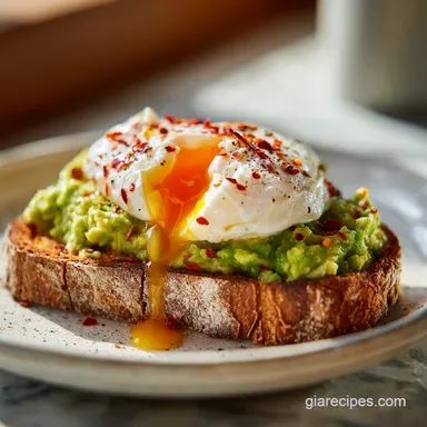 Avocado Toast with Poached Egg in 15 Min Recipe Card