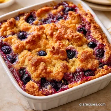 Blueberry Cake Mix Cobbler in 50 Minutes Recipe Card