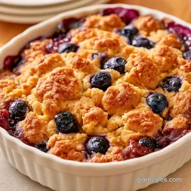 Blueberry Cake Mix Cobbler in 50 Minutes