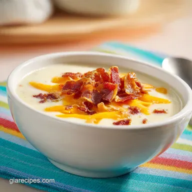 Cheesy Loaded Potato Soup in 40 Minutes Recipe Card