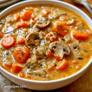 Cozy Autumn Wild Rice Soup in 65 Minutes Recipe Card