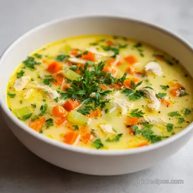 Creamy Greek Lemon Chicken Soup: Silky Recipe Card