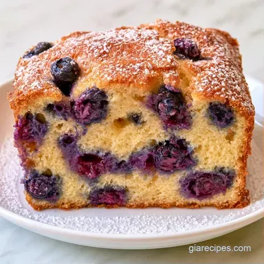 Easy Blueberry Sponge Cake with Oil Recipe Card