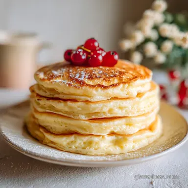 Easy Fluffy Pancakes Recipe From Scratch for 4 Servings Recipe Card