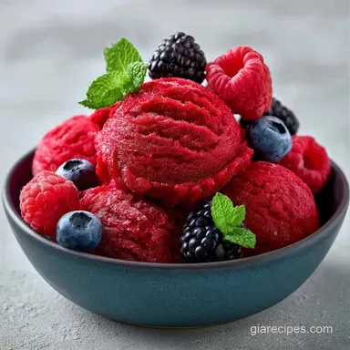 Raspberry Sorbet with Honey Recipe Card
