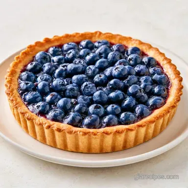 Blueberry Tart with Fresh Blueberries Recipe Card