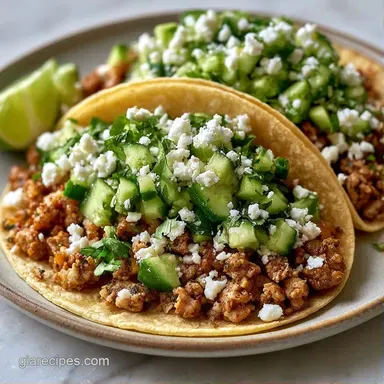 Greek Turkey Tacos for 6 Servings Recipe Card