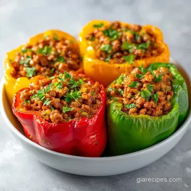 Ground Turkey Stuffed Peppers Meal Prep