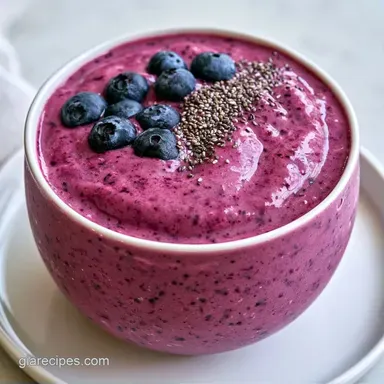 Healthy Blueberry Smoothie in 5 Minutes Recipe Card