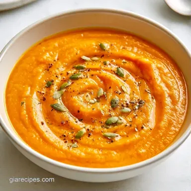 Healthy Butternut Squash Soup in 35 Min Recipe Card