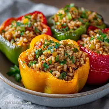 Stuffed Bell Peppers with Ground Turkey