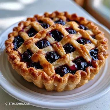 Blueberry Fruit Pie with Buttery Crust Recipe Card
