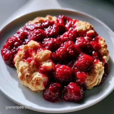 Raspberry Cobbler for 8 Servings Recipe Card