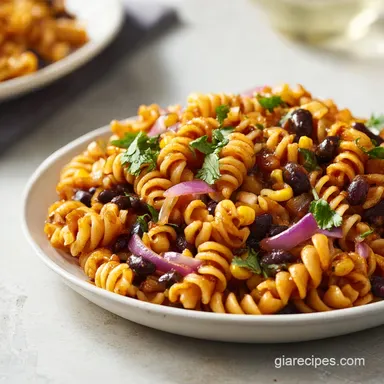 Perfect Mexican Street Corn Pasta Salad with Black Beans Recipe Card