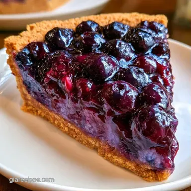 NoBake Blueberry Pie with Graham Crust Recipe Card