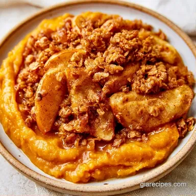 Pumpkin Apple Crisp for 8 Servings Recipe Card