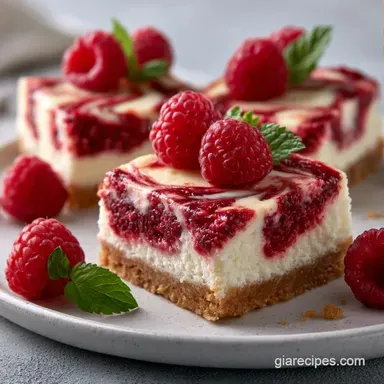 Raspberry Cheesecake Bars: Make-Ahead Recipe Card