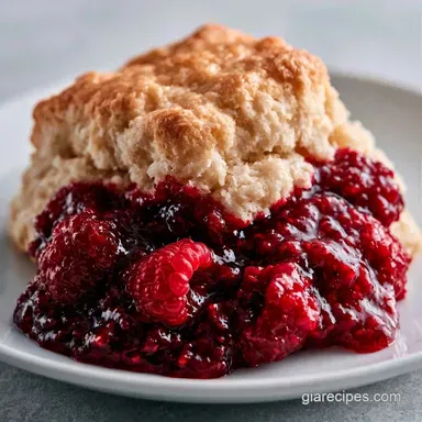 Raspberry Cobbler for 6 Servings Recipe Card