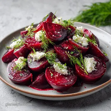 Vibrant Roasted Beet Feta Salad with Cucumber and Dill