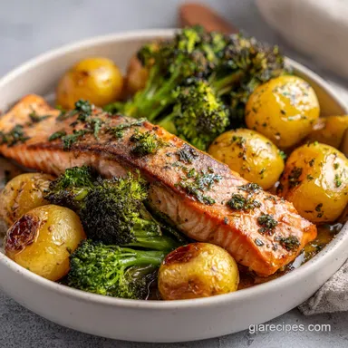 Sheet Pan Salmon Veggies for 2 Servings