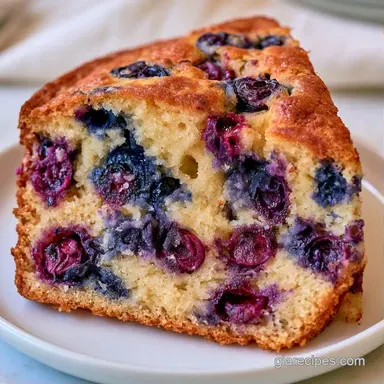 Simple Blueberry Cake with Greek Yogurt Recipe Card