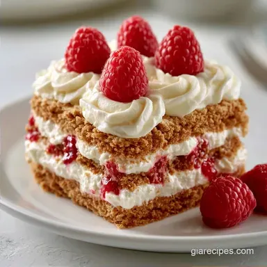 Simple Raspberry Icebox Cake: Creamy