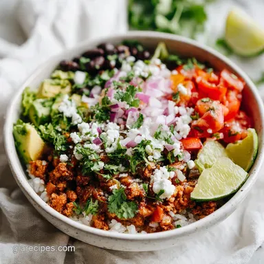 Taco Lunch Bowls with Ground Turkey for 4 Servings
