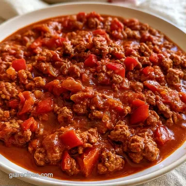 Turkey Chili in Crock Pot for 6 Servings Recipe Card