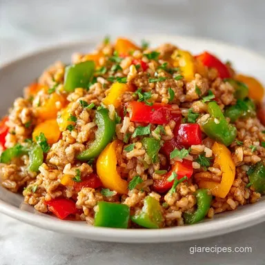 Turkey Stuffed Pepper Casserole for 8