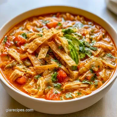 Turkey Tortilla Soup for 6 Servings Recipe Card