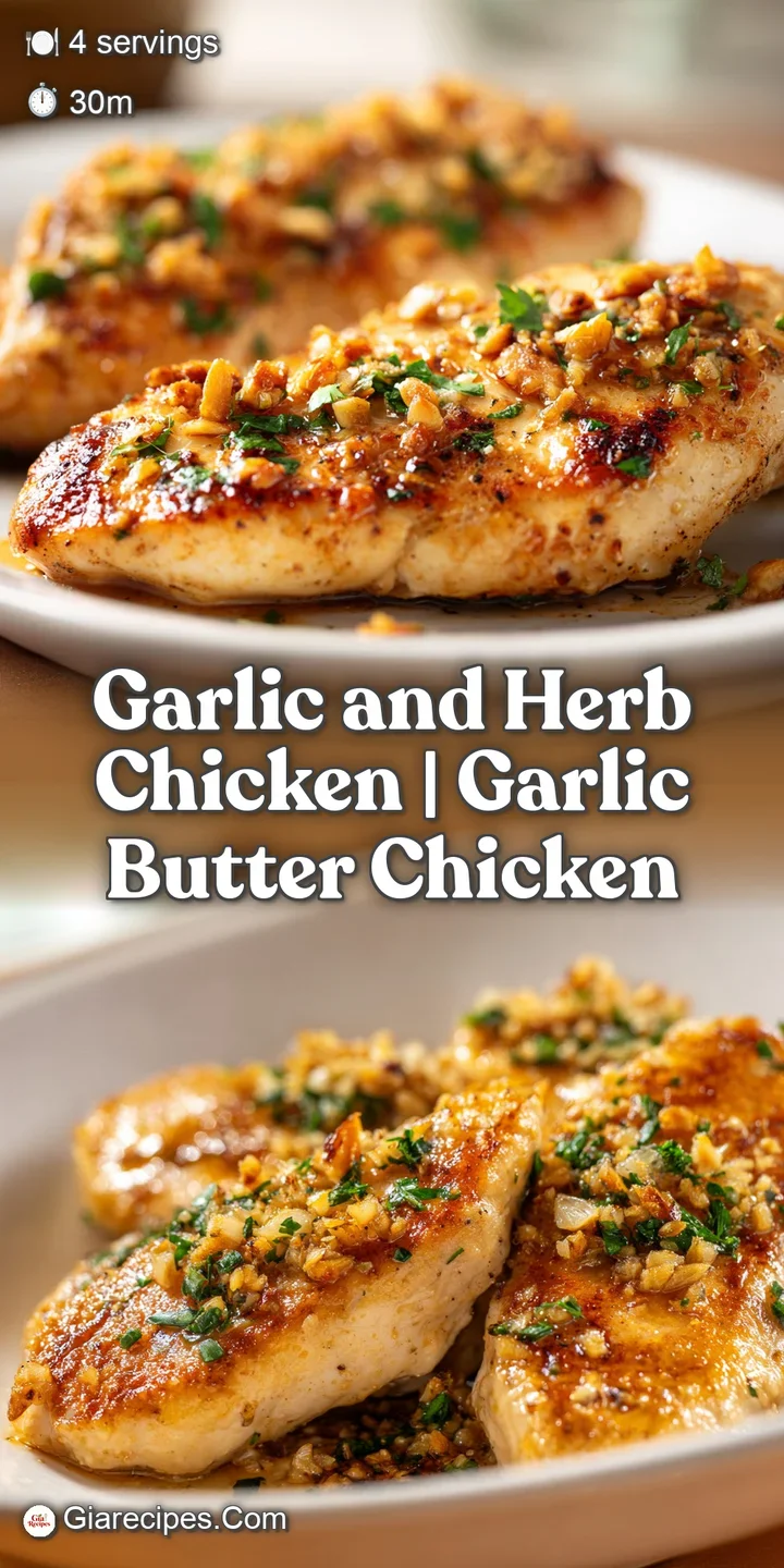 Close-up of tender, succulent chicken with a golden crust, sprinkled with fragrant green herbs and melted butter