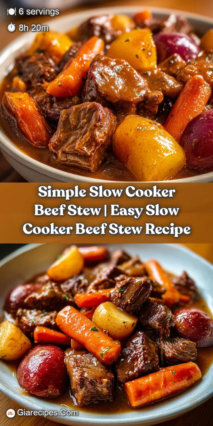 Close-up of succulent beef cubes and glazed carrots coated in a glossy, thick brown sauce with visible steam.