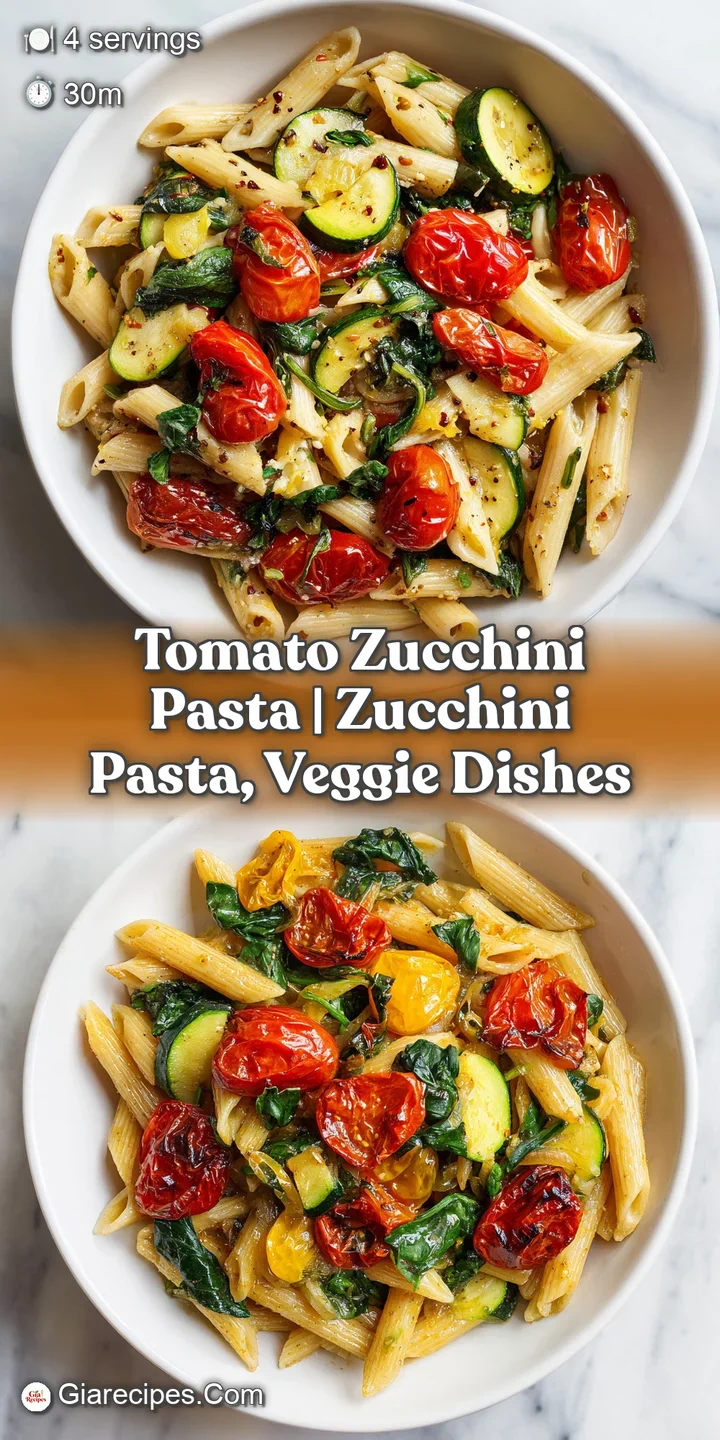 Extreme close-up of steaming pasta strands coated in rich red sauce with softened zucchini and melted cheese.