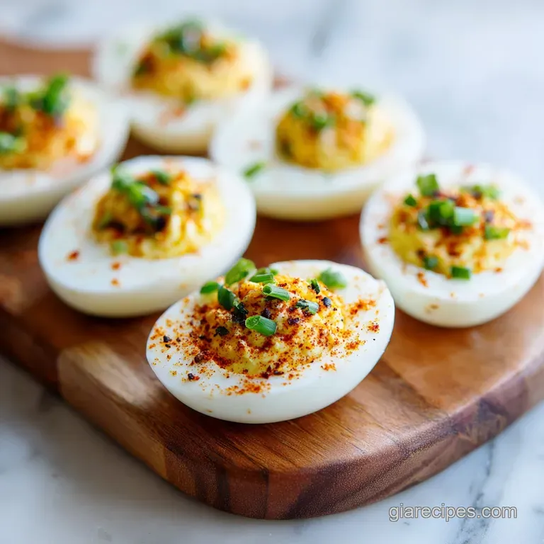 Deviled Egg Board: Silky Mousse and Crispy Toppings