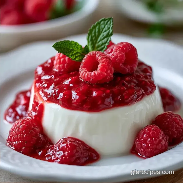 Homemade Creamy Raspberry Panna Cotta