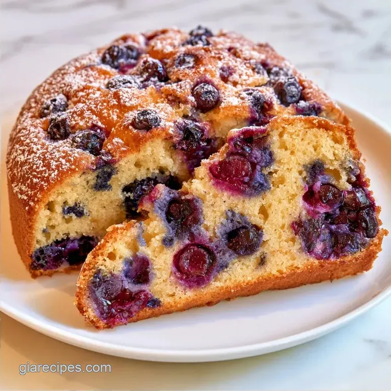 Easy Blueberry Sponge Cake with Oil