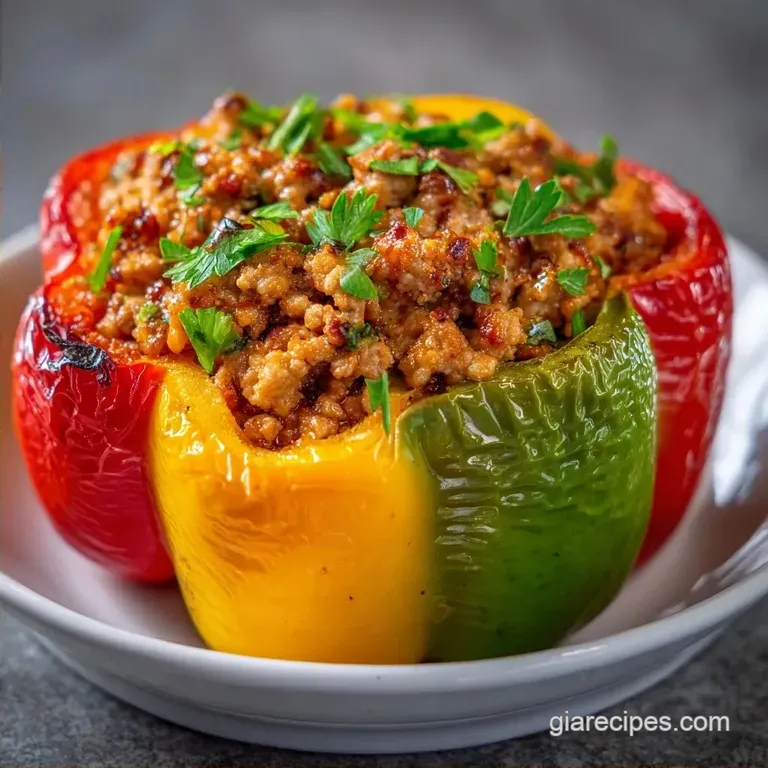 Easy Ground Turkey Peppers: High Protein