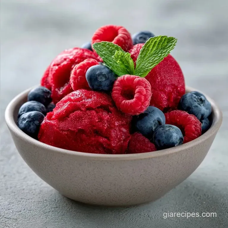 Easy Homemade Raspberry Sorbet