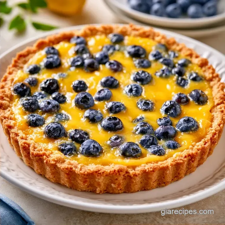 Lemon Blueberry Tart with Graham Cracker Crust
