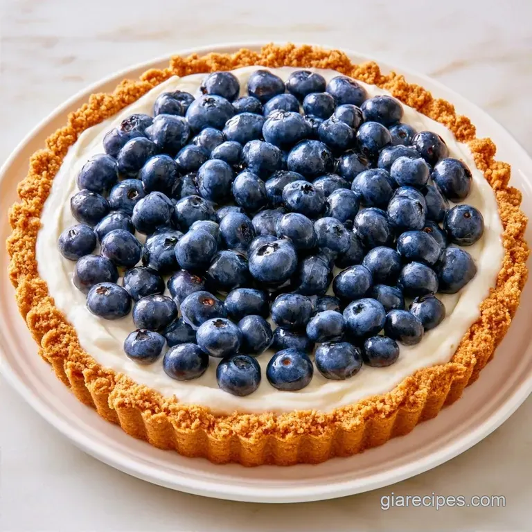 NoBake Blueberry Tart with Cream Cheese
