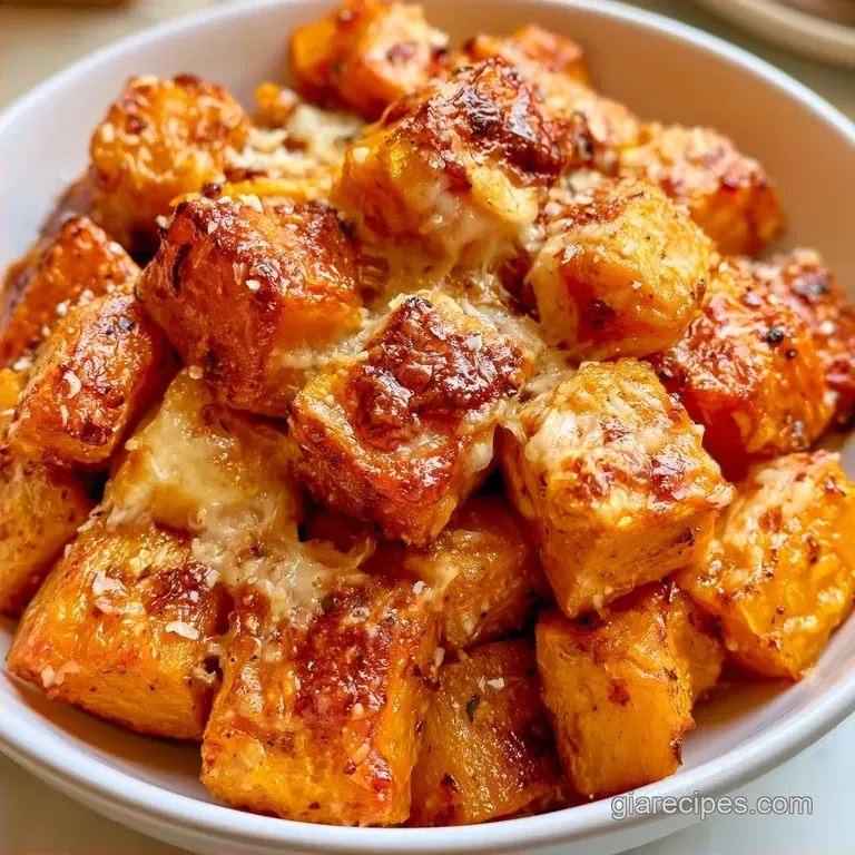 Garlic Parmesan Butternut Squash: Roasted