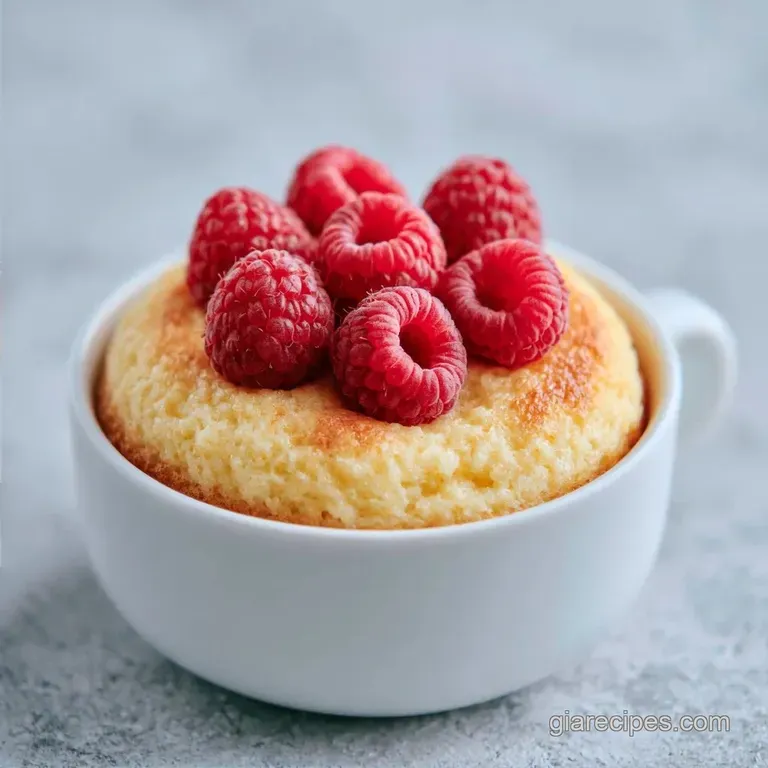 Quick Raspberry Mug Cake in 6 Minutes