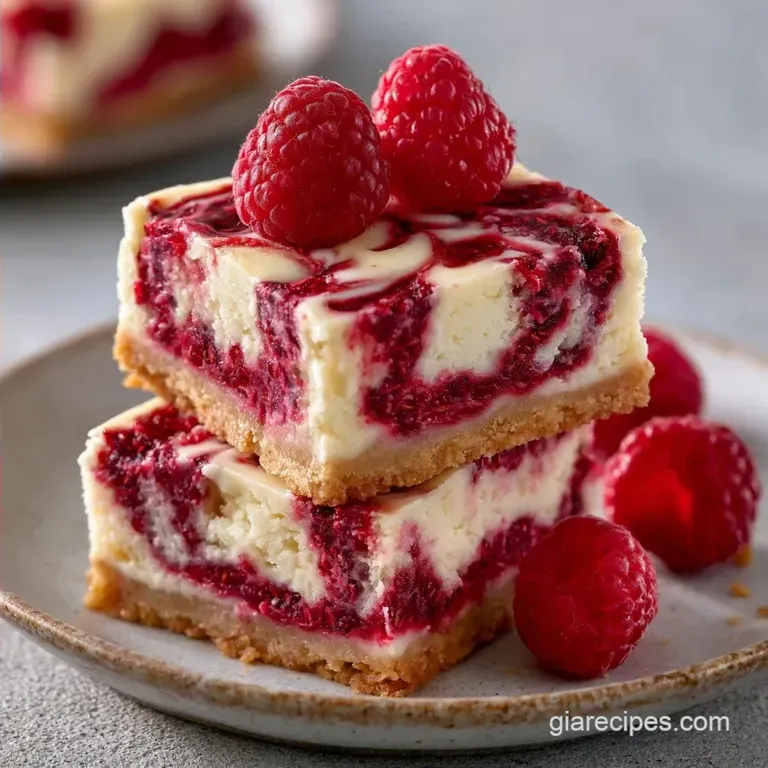 Raspberry Cheesecake Bars with Shortbread Crust