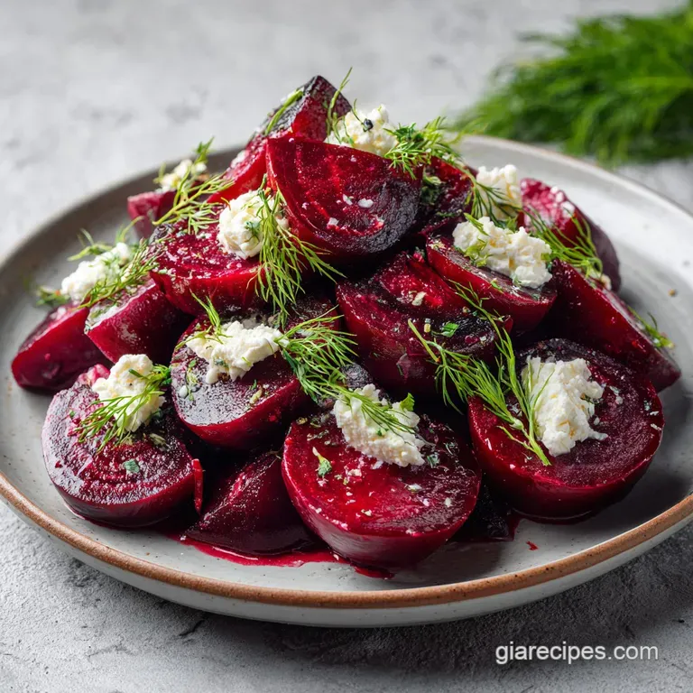 Vibrant Roasted Beet Feta Salad with Cucumber and Dill