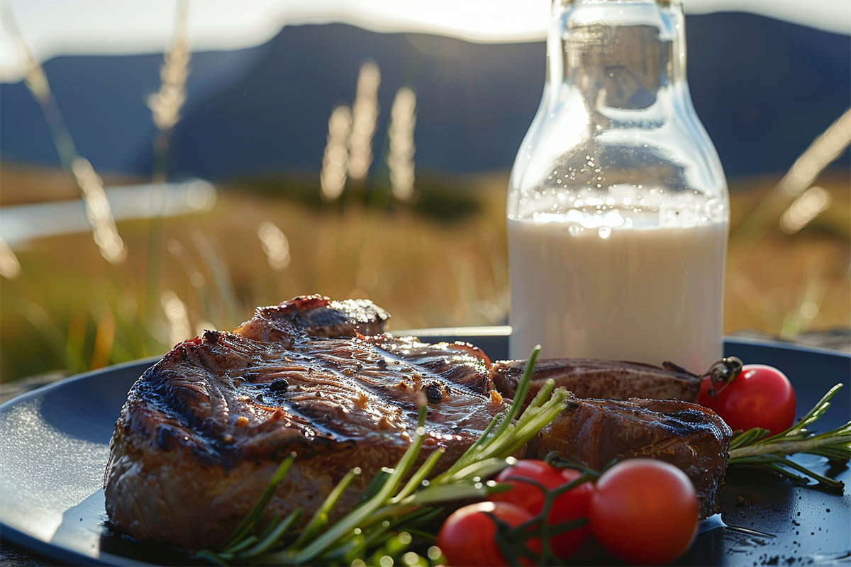 Cube steak soaking in milk to enhance tenderness and flavor